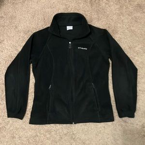 Columbia Black Fleece Zip Jacket with Drawstrings